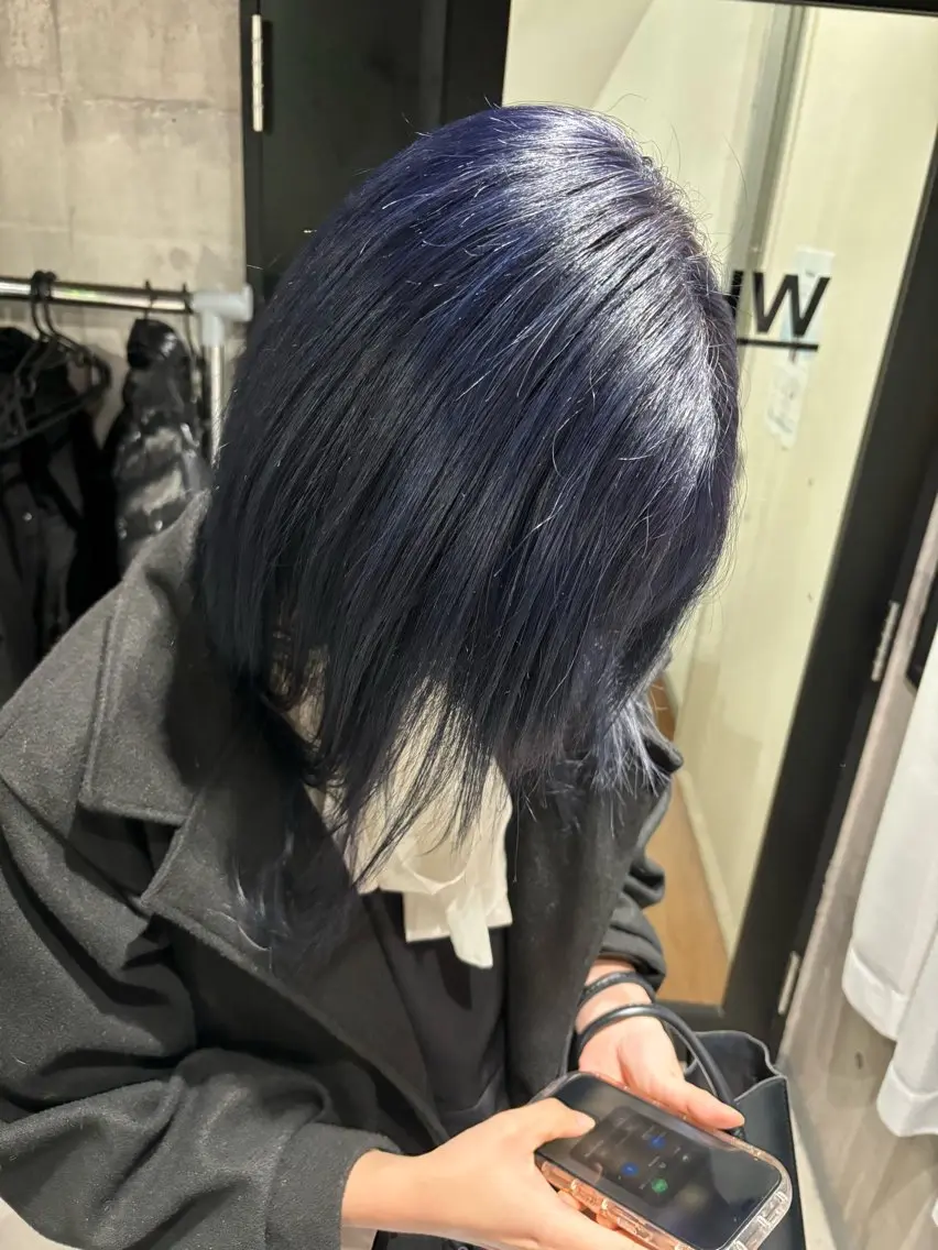 セミロング カラー ブルーカラー ブルーラベンダー ラベンダーカラー 髪質改善 トリートメント カット ヘアカラー トリートメント _WHITE / KENTOのヘアスタイル