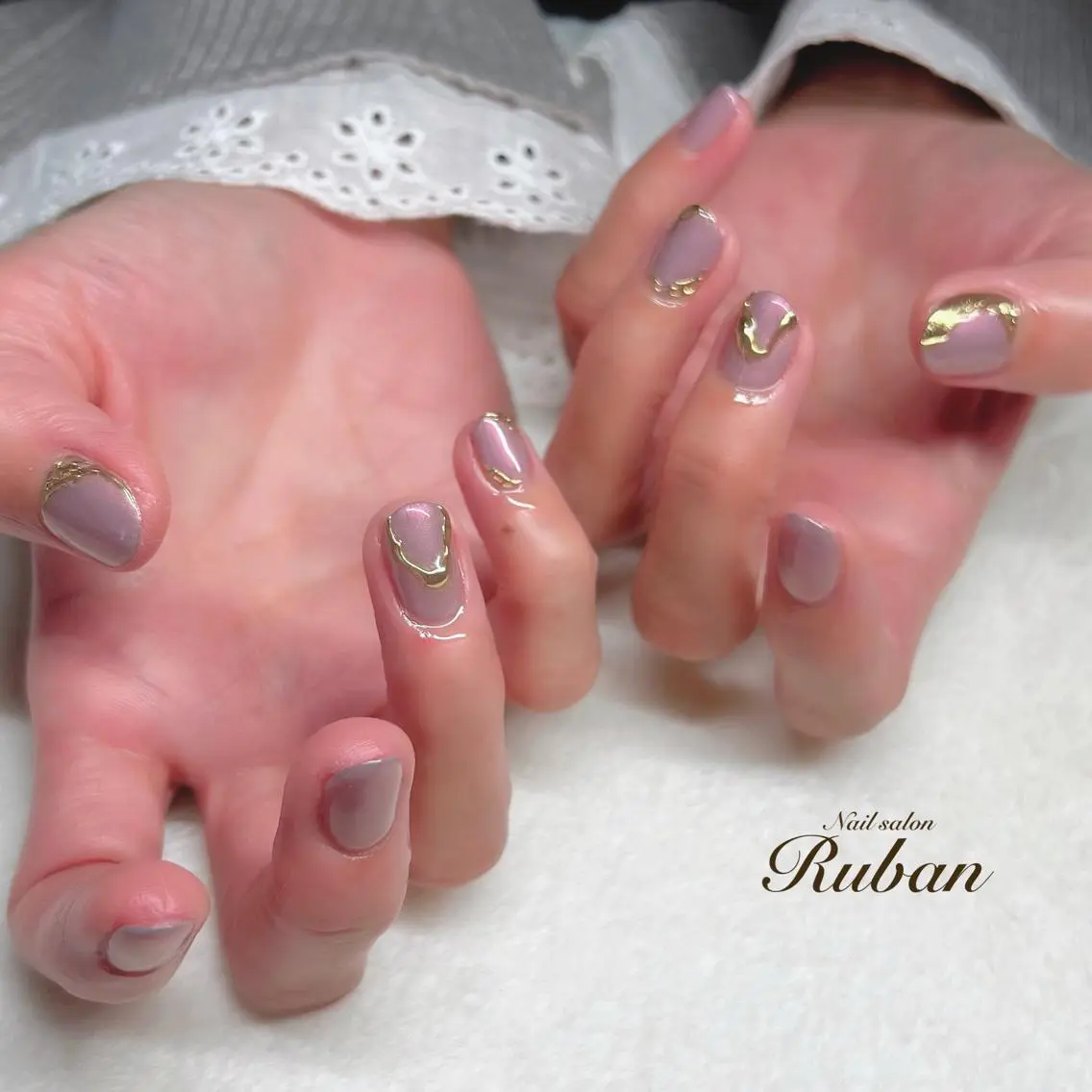 ネイル ミラーネイル ニュアンスネイル Nail salon Rubanのネイルデザイン