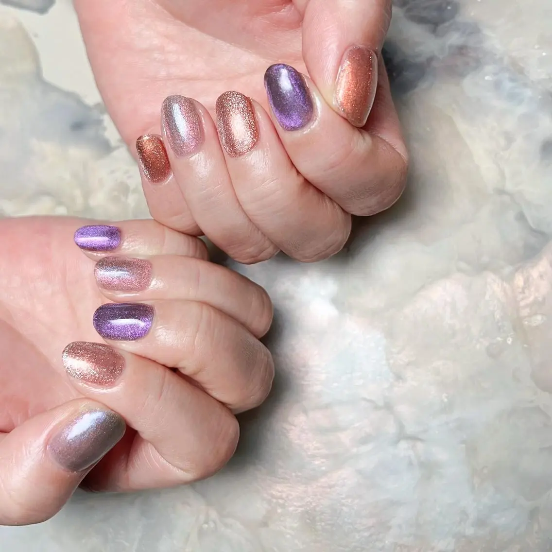 ネイル マグネットネイル ニュアンスネイル ショートネイル gemickle nailのネイルデザイン