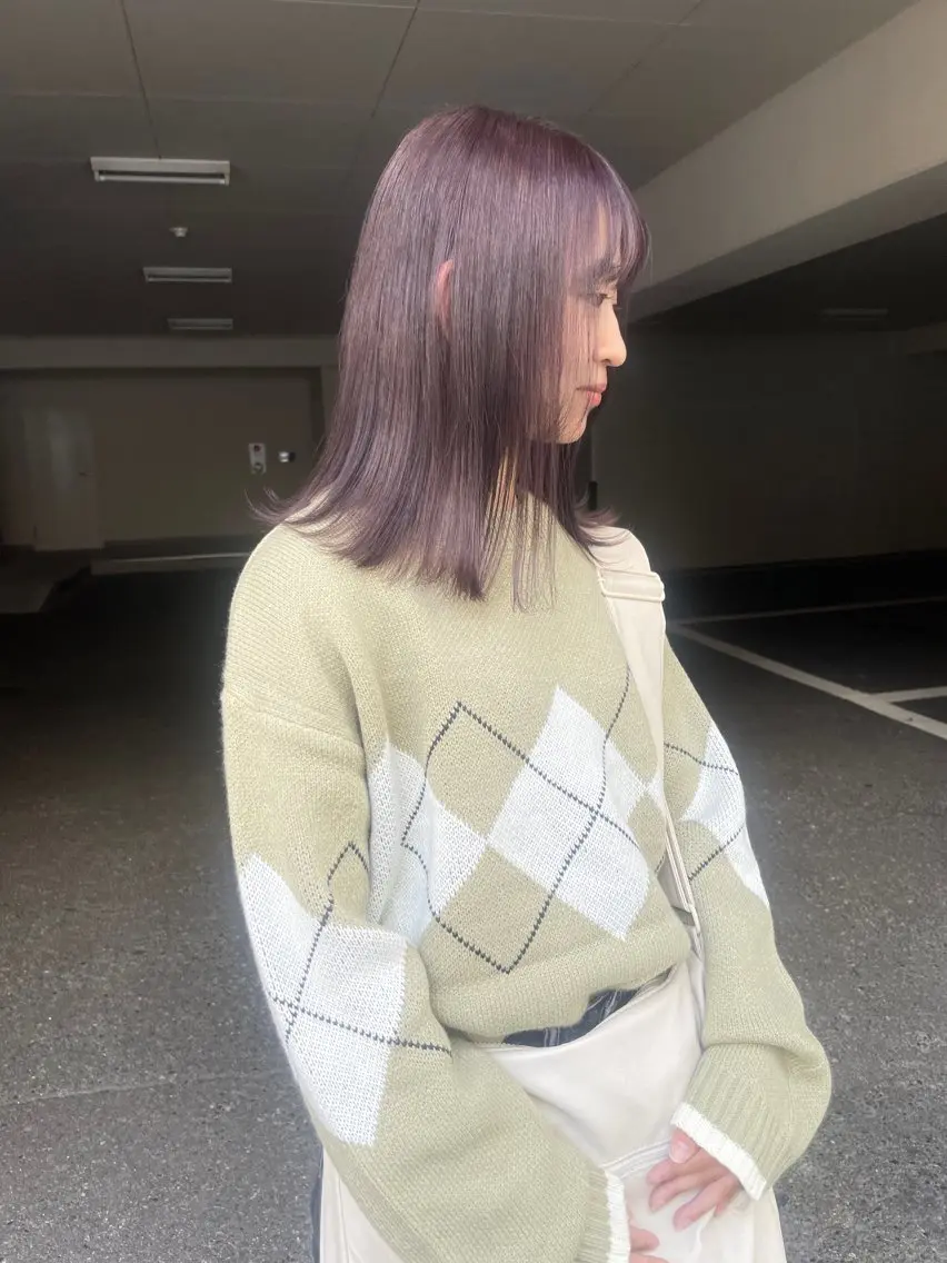 ミディアム カラー 🙃 透明感カラー/ボブのヘアスタイル