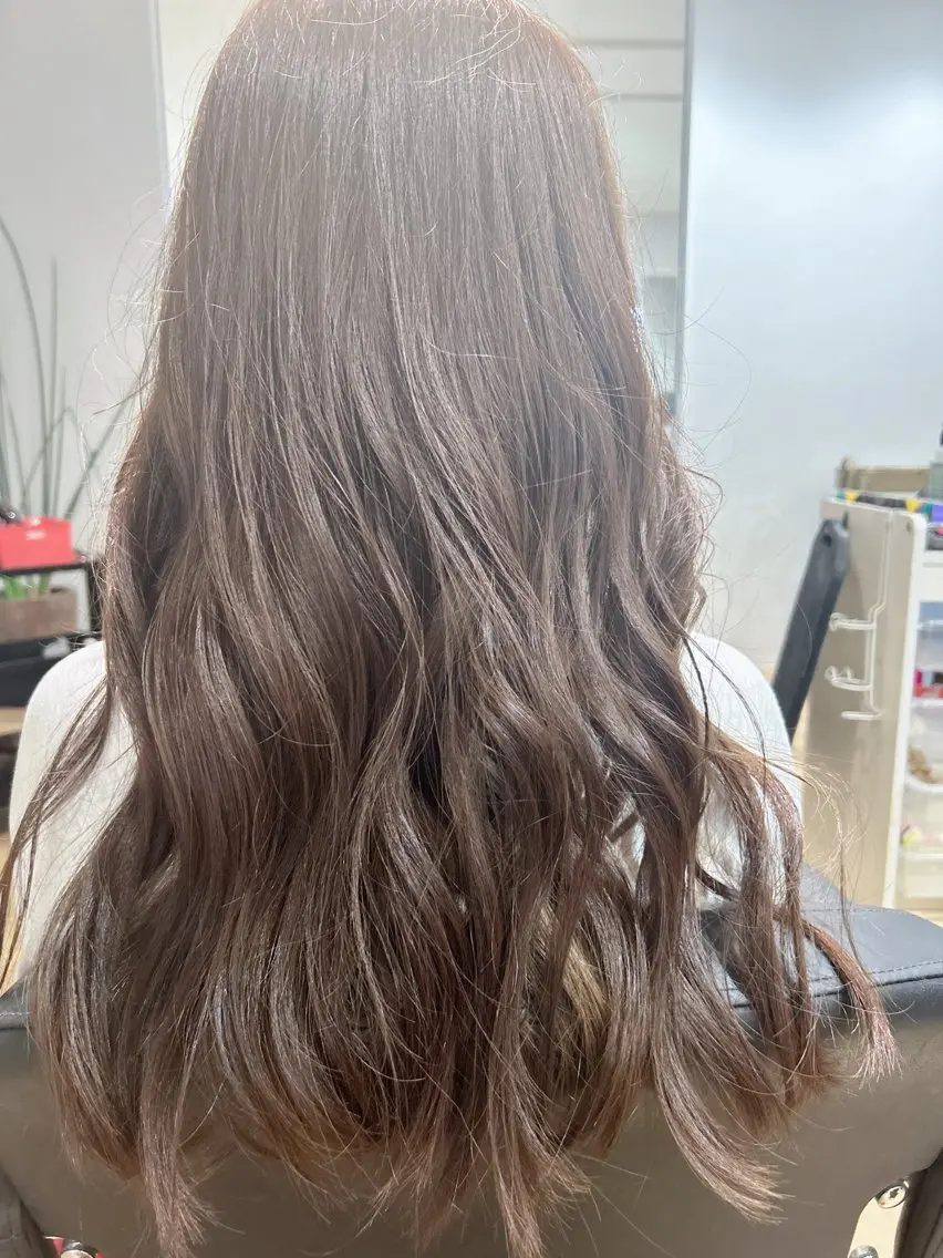 カラー パーマ ベージュカラー デジタルパーマ GLanz 朱蒙のヘアスタイル
