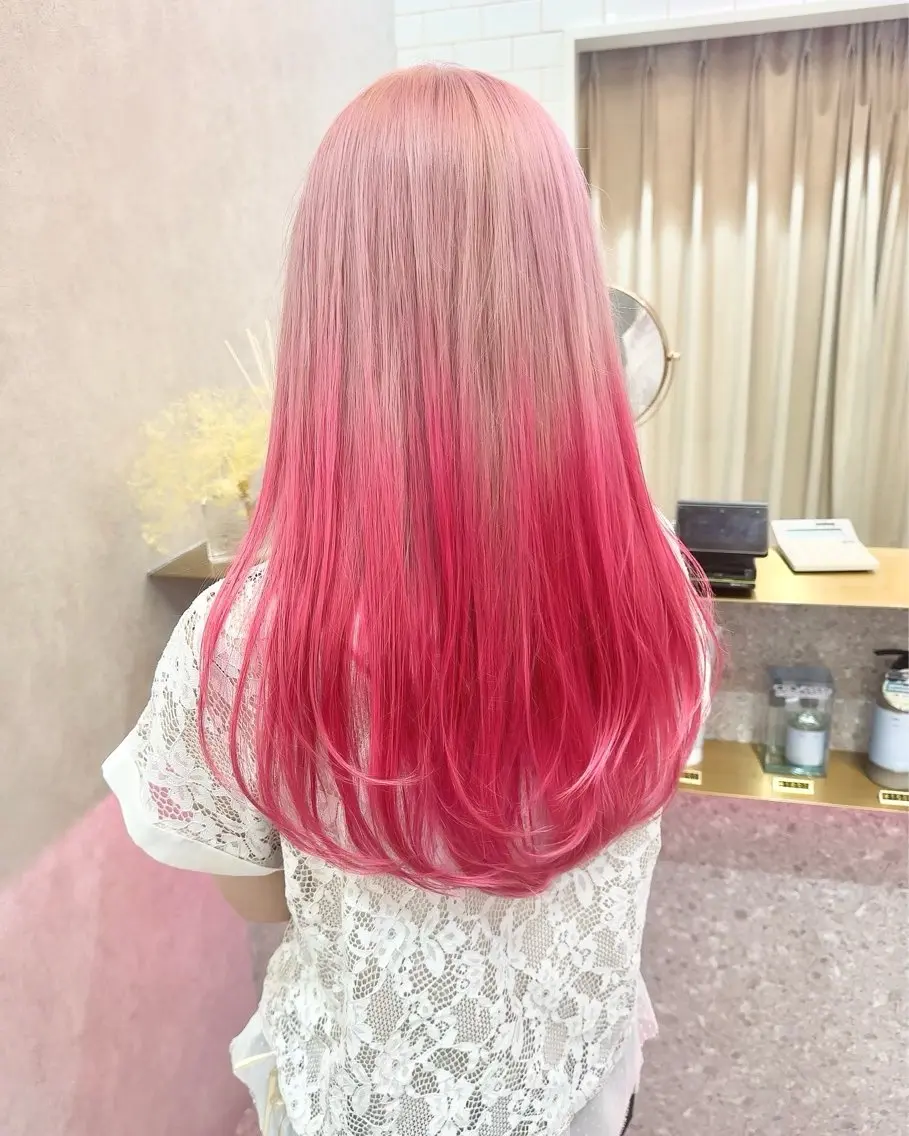 ロング カラー ヘアアレンジ ヘアカラー 天神/ブリーチ/ ブリーチなしカラーのヘアスタイル