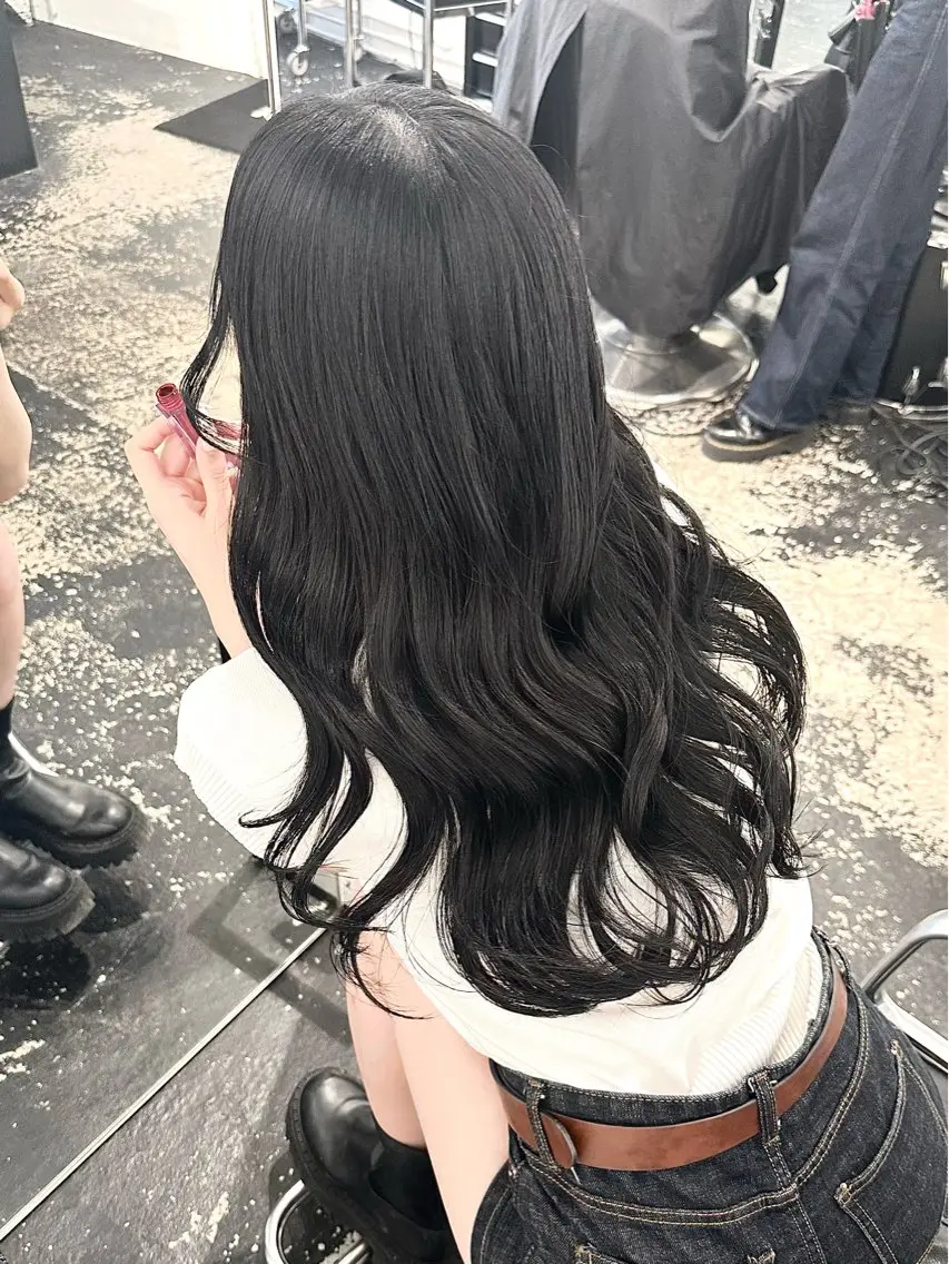 ロング カラー 韓国風ヘア カット ヘアカラー トリートメント ヘアセット 🎀ミカ/レイヤー/ 韓国ヘア/原宿🎀のヘアスタイル