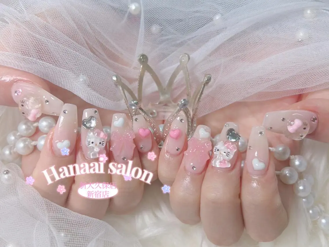 ネイル ジェルネイル 韓国ネイル ピンク 春ネイル ワンホンネイル ハンドネイル Hanaai salon あまねのネイルデザイン