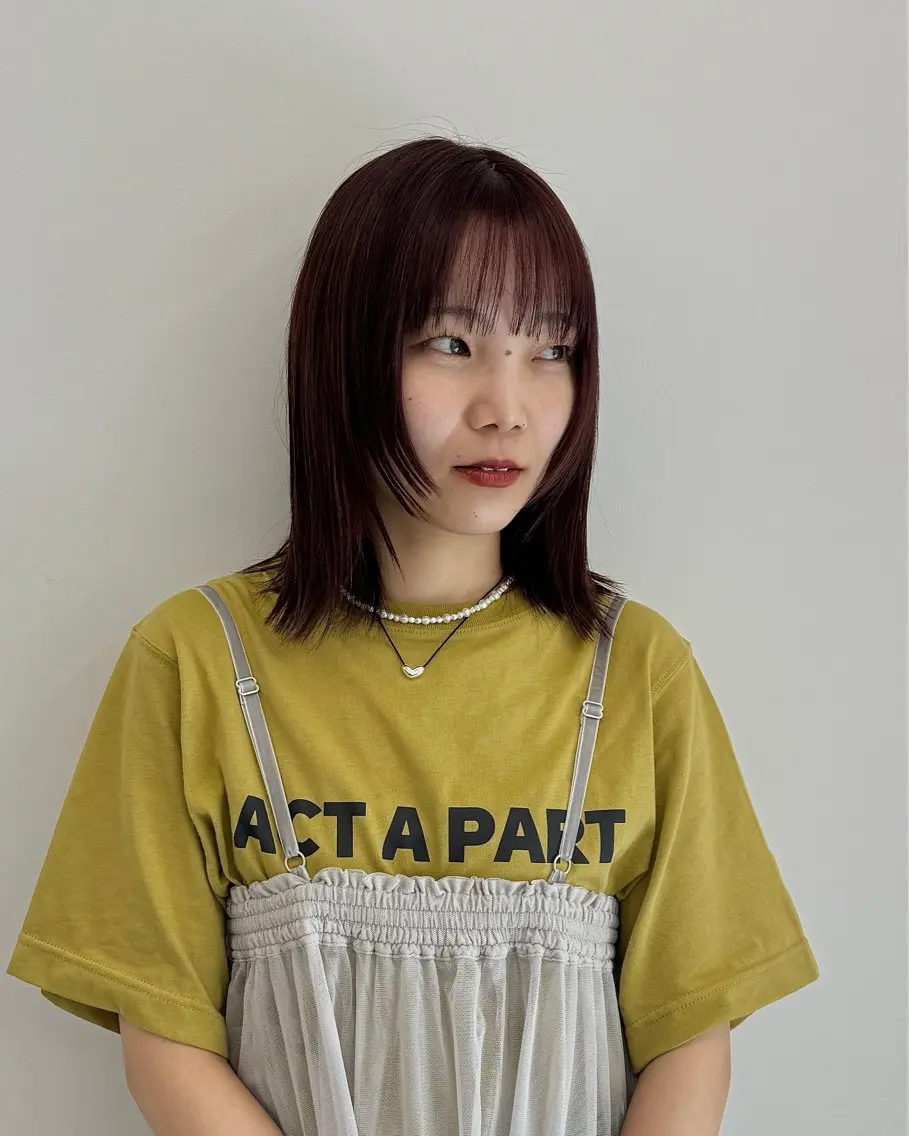 ミディアム カラー カット ヘアカラー トリートメント 赤みゼロ/透明感 カラー🌿KANTAのヘアスタイル