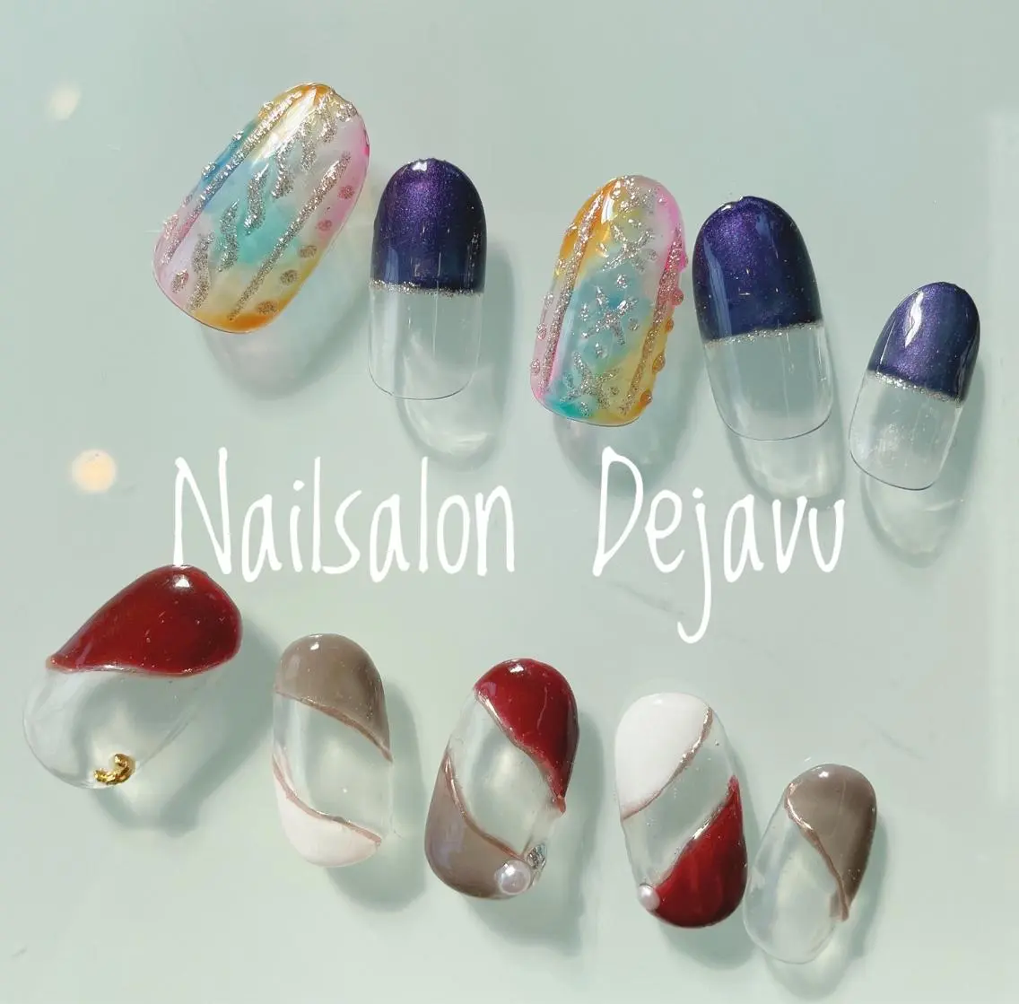 ネイル アートネイル ミラーネイル 冬ネイル ハンドネイル Nailsalon Dejavuのネイルデザイン