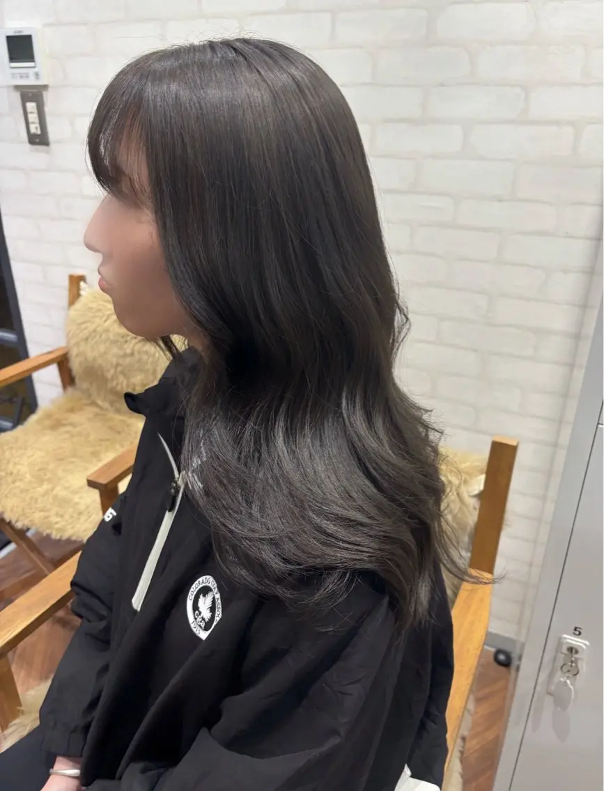 セミロング カラー ヘアアレンジ ヘアカラー トリートメント kei🤎ベージュ /透明感カラー/博多のヘアスタイル