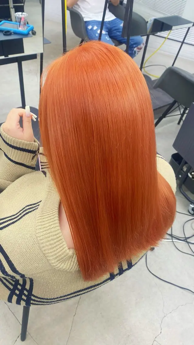 ロング カラー ブロンド オレンジ 透明感カラー/髪質 改善🎀suzukaのヘアスタイル