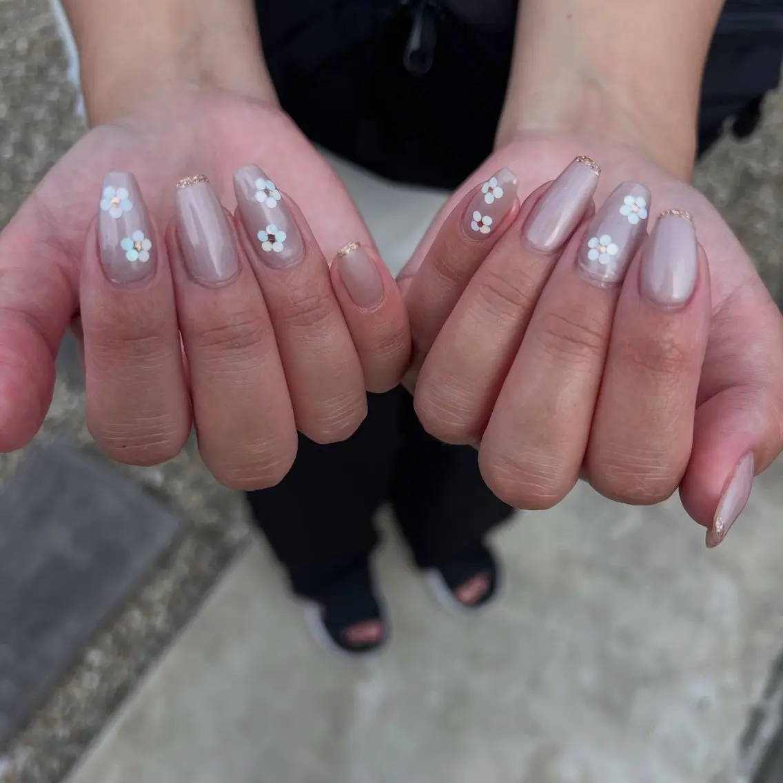 ネイル フラワーネイル ジェルネイル ラメ(グリッター) シンプルネイル ri.nail 12のネイルデザイン