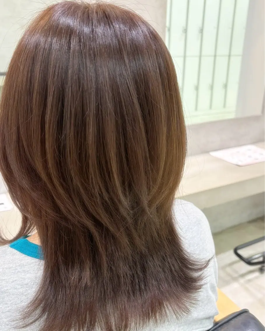カラー ブラウンカラー 透明感カラー イルミナカラー マロンブラウン ヘアカラー 🫧透明感/艶髪✨/ スズカのヘアスタイル