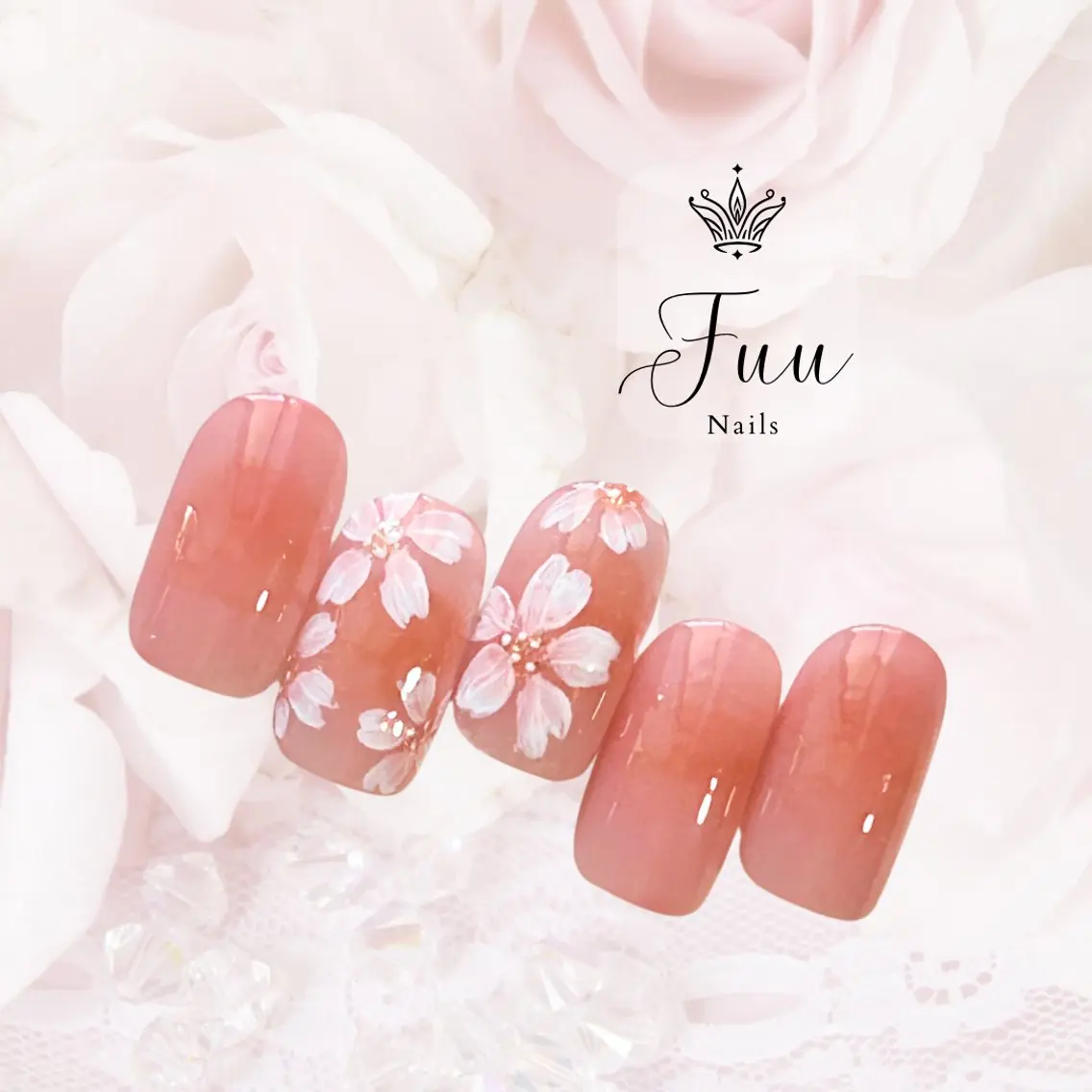 ネイル チークネイル 桜ネイル シンプルネイル 春ネイル 犬のいるネイルサロン Fuu nailsのネイルデザイン