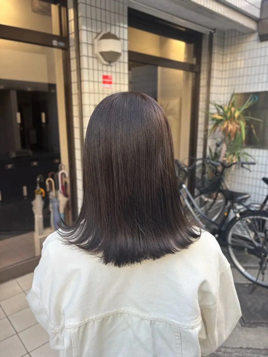 ミディアム ヘアカラー トリートメント 韓国/レイヤー/ 前髪/Asamiのヘアスタイル