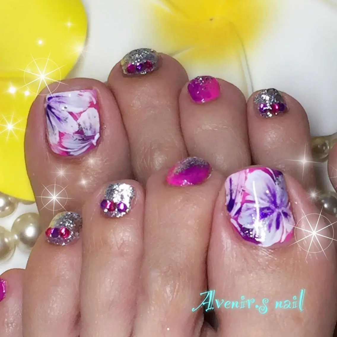 ネイル フラワーネイル Home Salon Avenir.のネイルデザイン