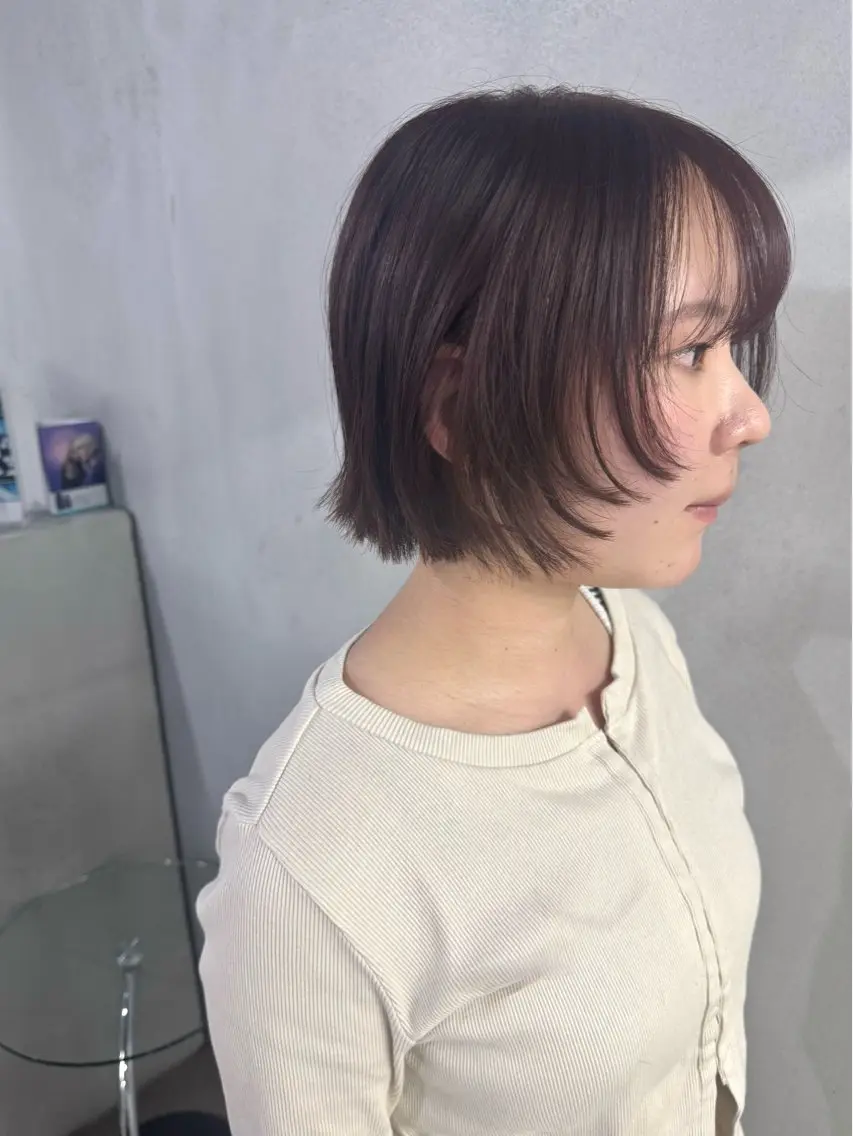 ショート カラー ブラウンカラー オレンジ オレンジブラウン ボブ 顔まわりレイヤー カット ヘアカラー トリートメント #tag 佐藤璃美のヘアスタイル