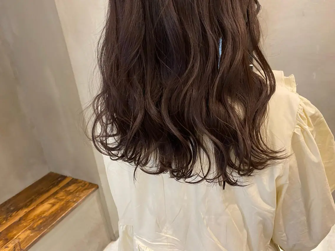 ロング パープルカラー トリートメント ヘアセット 新宿/顔周りカット +レイヤー=しずく♩のヘアスタイル