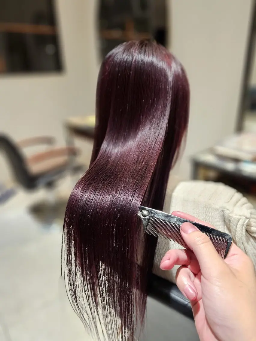 ロング カラー くせ毛 顔周りカット 髪質改善 似合わせカット 縮毛矯正 カット 縮毛矯正 トリートメント 【髪質改善美容師】t occa茨木篠原健太のヘアスタイル