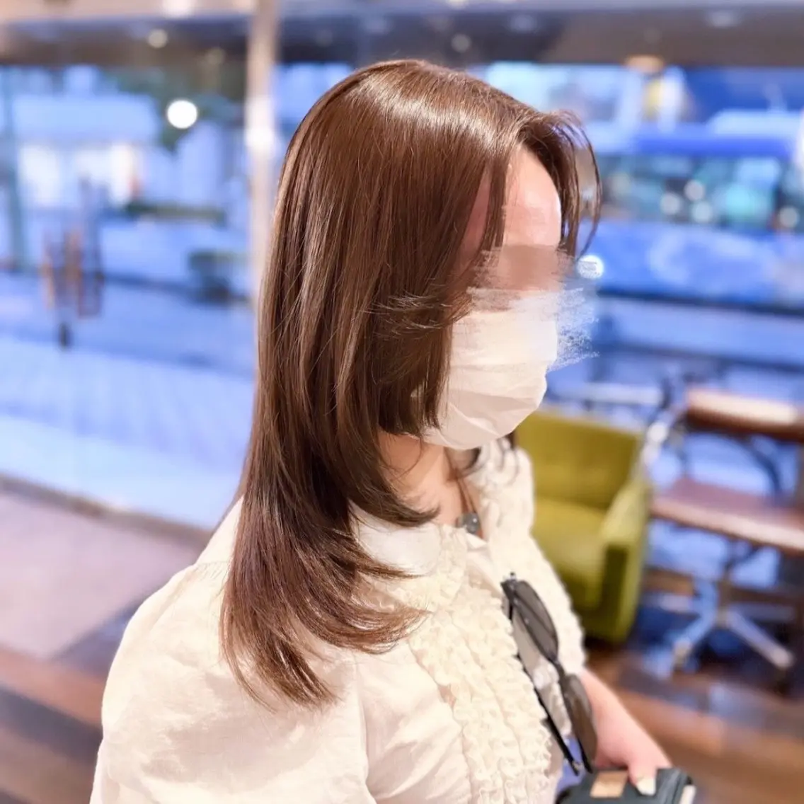セミロング レイヤーカット カット こすが あかり/ ダブルカラー🤍のヘアスタイル