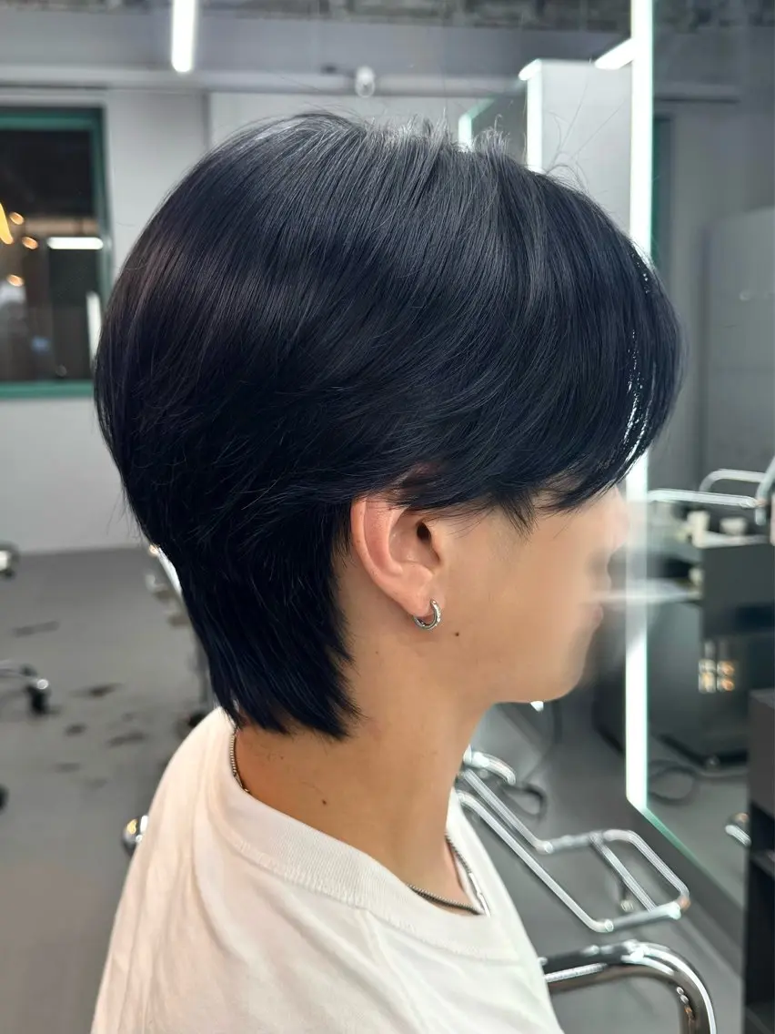カラー メンズ メンズブリーチ センターパート ダウンパーマ カルマパーマ メンズ韓国風 ヘアカラー トリートメント Ayuki /福岡/メンズカットのヘアスタイル