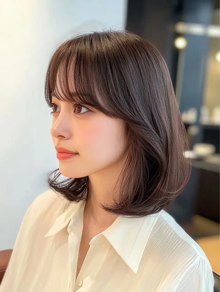 カラー カット ヘアカラー トリートメント 似合わせカット 韓国風/モデル募集中のヘアスタイル