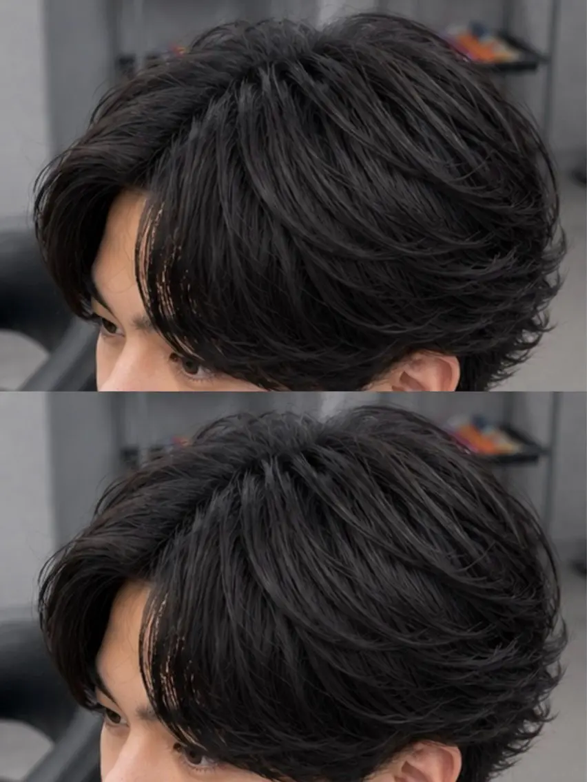 ミディアム パーマ ヘアアレンジ メンズ ミディアムパーマ フェザーパーマ メンズパーマ シャドーパーマ ニュアンスパーマ カット 縮毛矯正 トリートメント ヘッドスパ ヘアセット 🔥ニュアンス フェザー小林海斗🔥のヘアスタイル