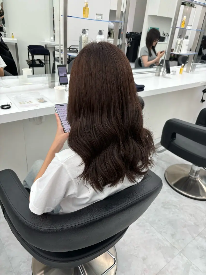 セミロング カラー カット ヘアカラー ヘッドスパ ヘアセット 🫧韓国風透明感 ヘア🫧towaのヘアスタイル