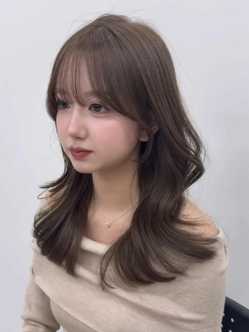 カラー ミディアム カット ヘアカラー トリートメント 髪質改善/韓国ヘア /透明感カラー🧸のヘアスタイル