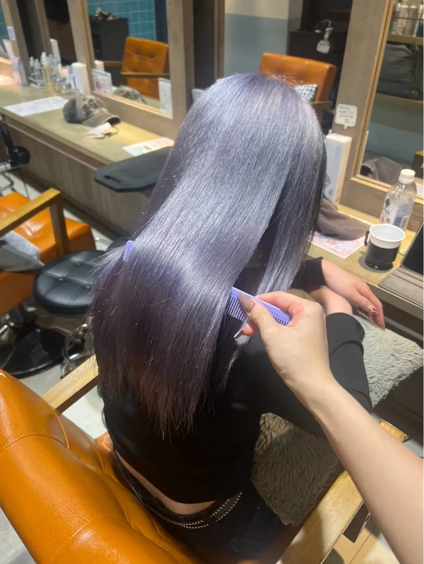 ロング ヘアカラー トリートメント 艶髪×透明感カラー ののかのヘアスタイル