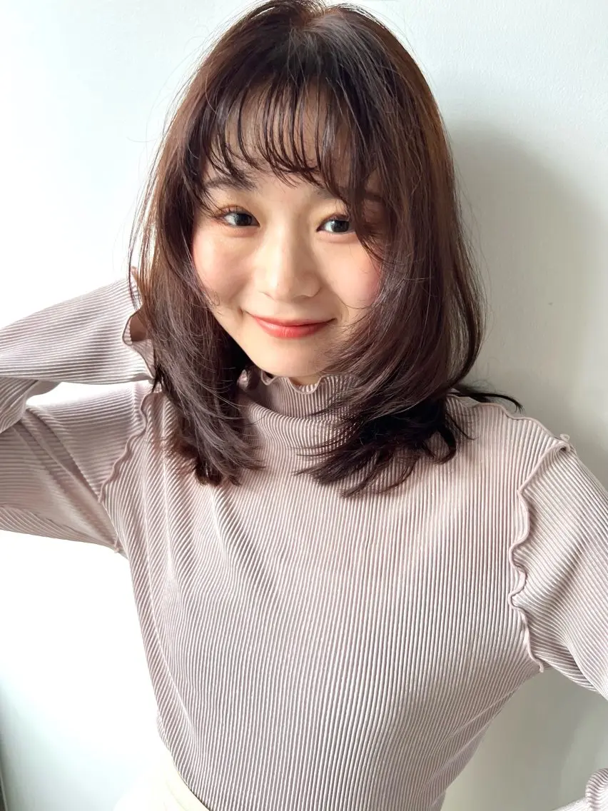 セミロング カラー ヘアカラー トリートメント レイヤー/透明感 カラー💘akariのヘアスタイル
