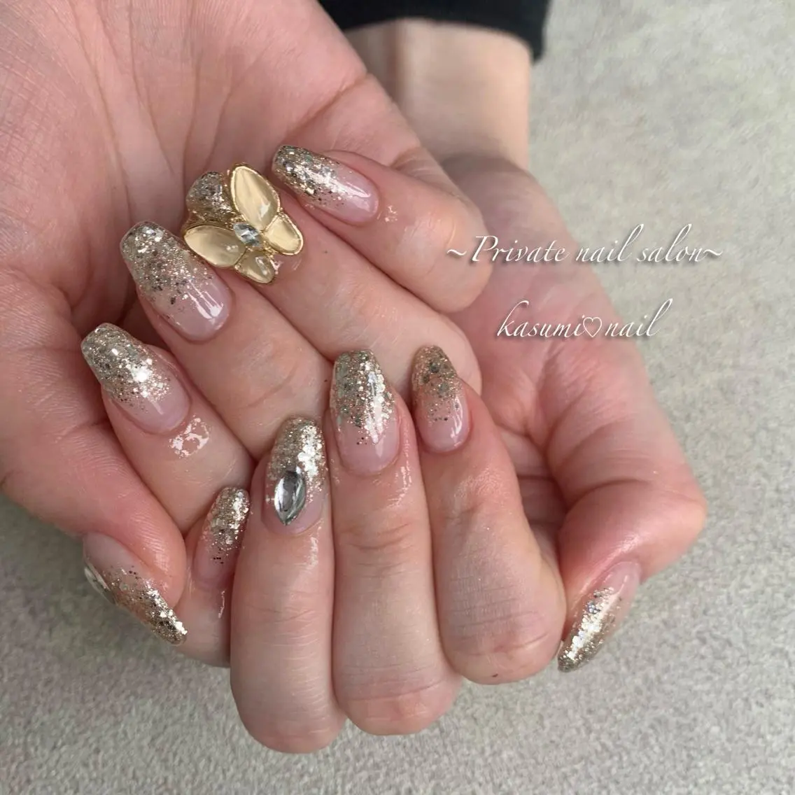 ネイル グラデーション ラメ(グリッター) ラメグラデーション ミラーネイル ニュアンスネイル KASUMI♡ Nailのネイルデザイン