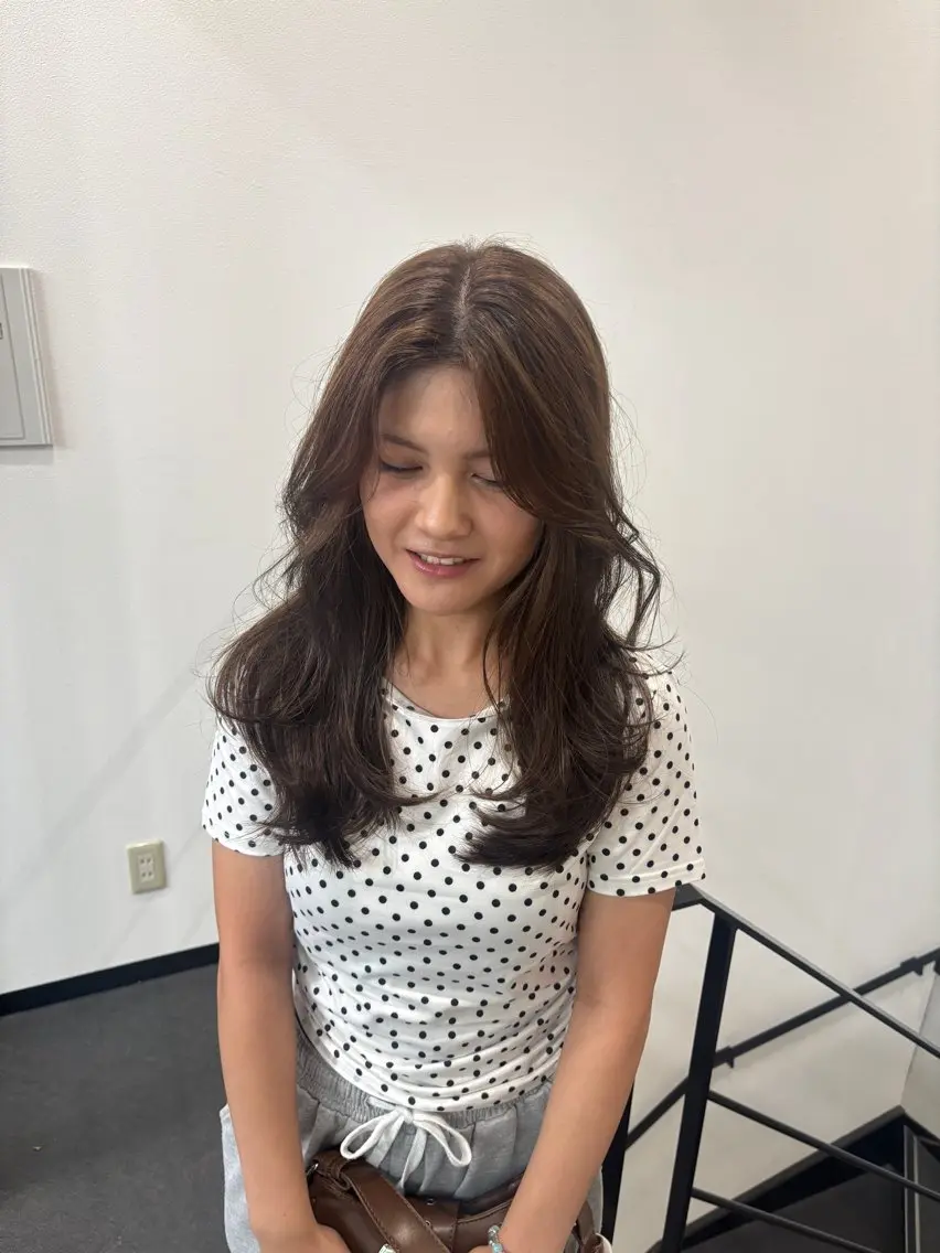 ロング ハイレイヤー レイヤーカット カット ヘアカラー トリートメント ヘッドスパ ヘアセット 藤田大夢 /liberte高崎のヘアスタイル