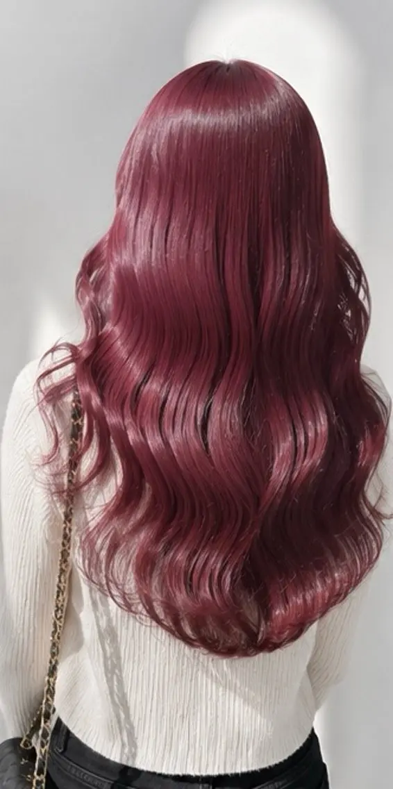 ロング カラー ヘアカラー 🍒モテ暖色カラー × うる艶✧ ゆなのヘアスタイル