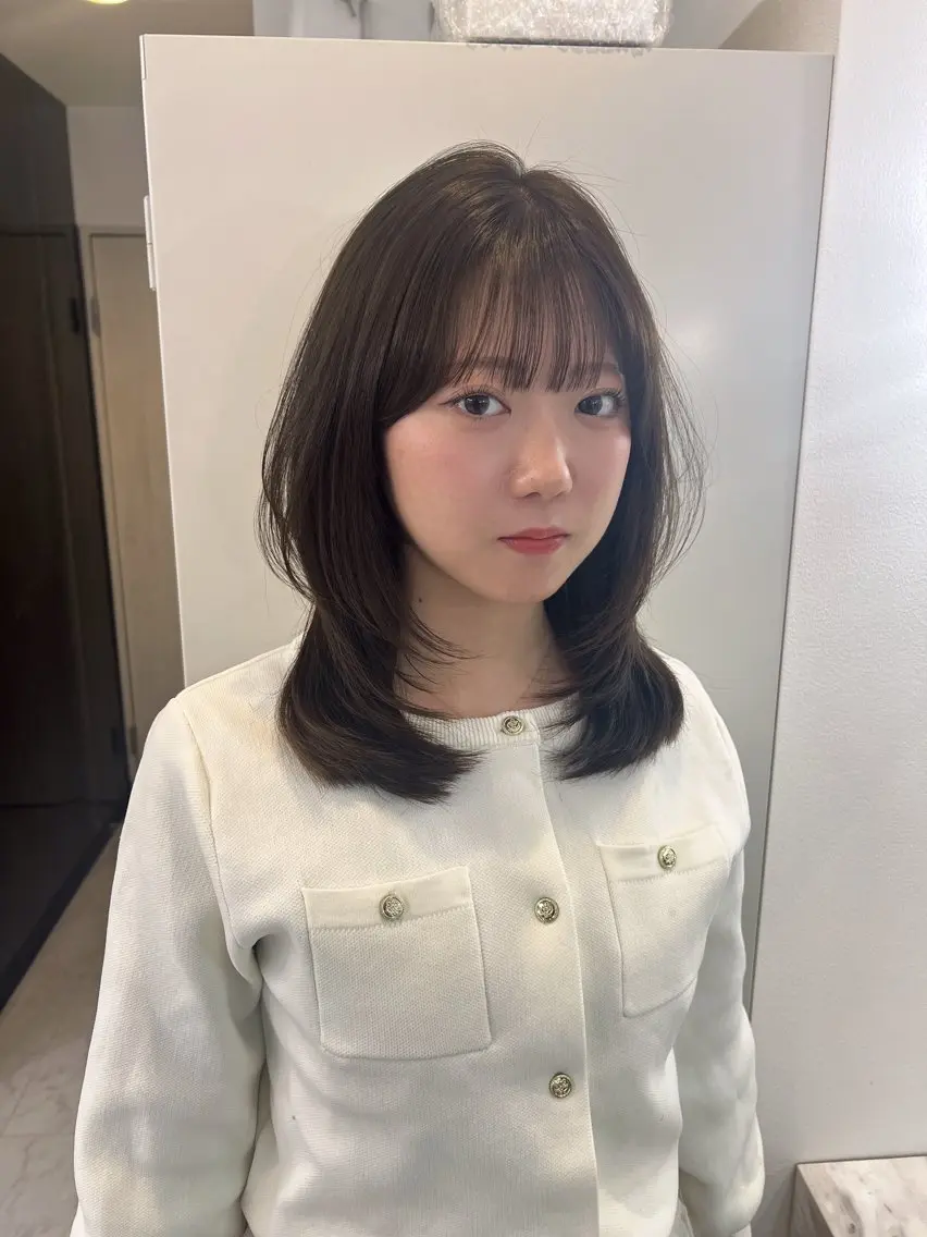 ミディアム カラー レイヤーカット カット ヘアカラー トリートメント ✨レイヤー/髪質改善 /縮毛矯正✨ナカムラのヘアスタイル