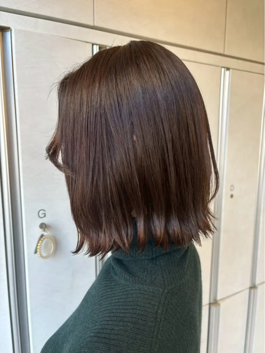ミディアム カラー ボブレイヤー ボブ レイヤーカット カット ヘアカラー トリートメント ボブ/レイヤー/透明 感カラー/Dai🌿のヘアスタイル
