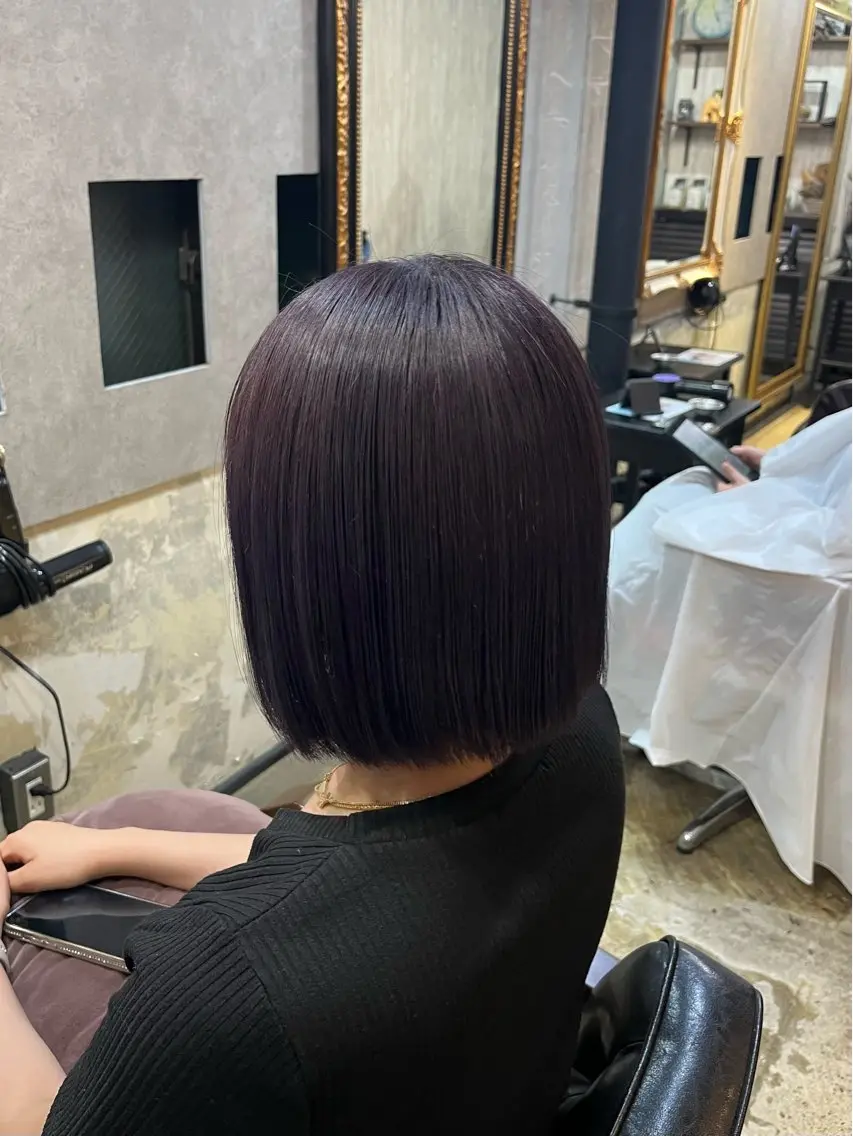 ミディアム パープルカラー カットモデル募集🎀 下北沢/カナデのヘアスタイル