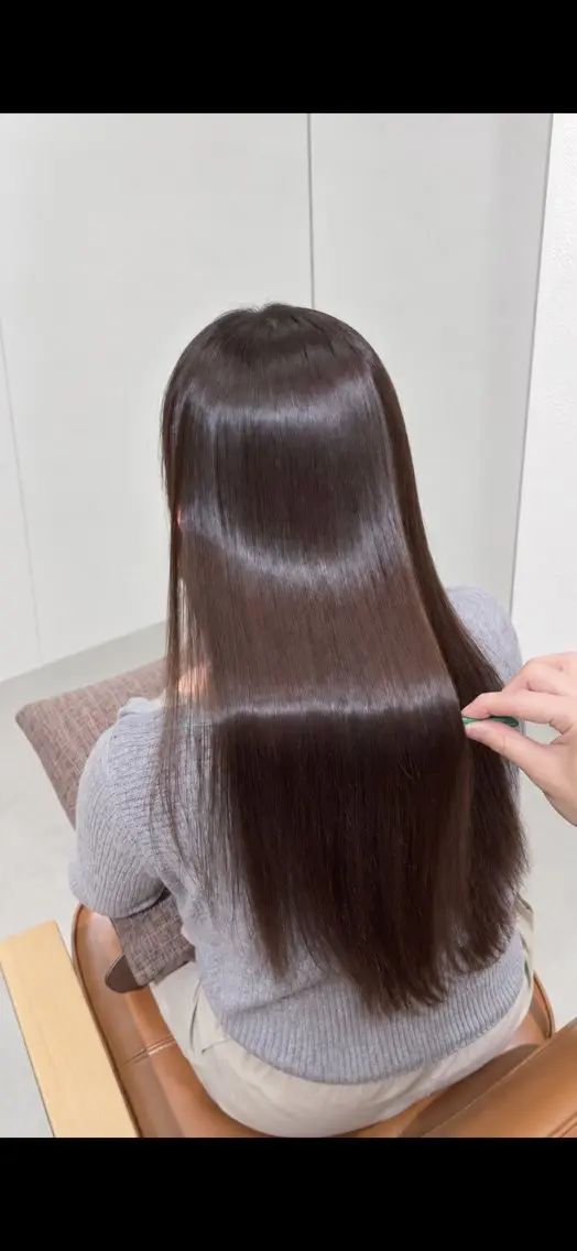 ロング カット 縮毛矯正 髪質改善　縮毛矯正 つやボブ／銀座／あおのヘアスタイル
