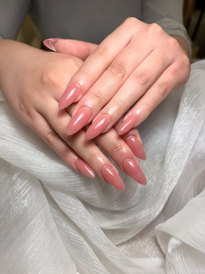 ネイル ハンドネイル ユリ🎀長さだし/ パラジェル/持ち込みのネイルデザイン