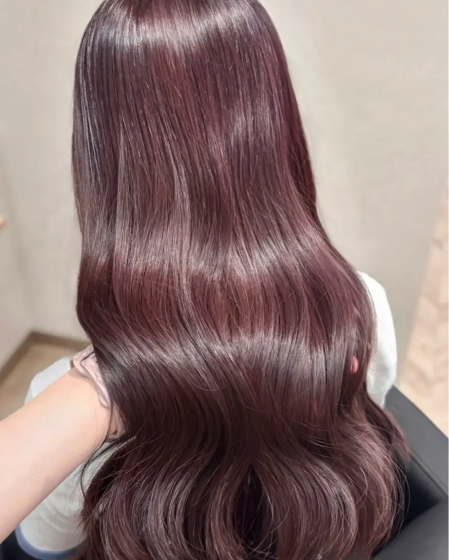 ロング カラー ブリーチ ブラウンカラー ダブルカラー ブリーチなしカラー ピンクカラー カット ヘアカラー トリートメント 𝒎𝒐𝒆🩰 名駅/ヘアメ/暖色♡のヘアスタイル