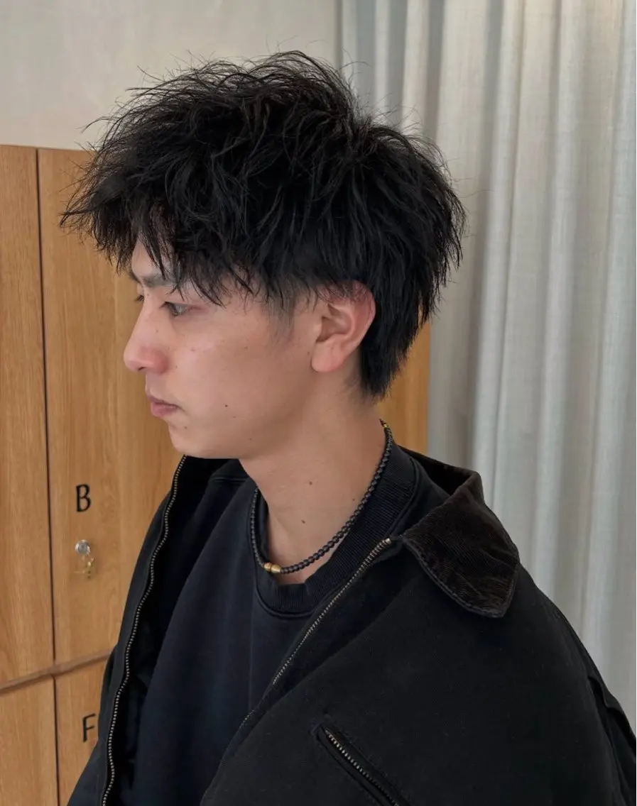 ショート パーマ メンズ マッシュ ✨髪質改善縮毛矯正✨ 二上裕太のヘアスタイル