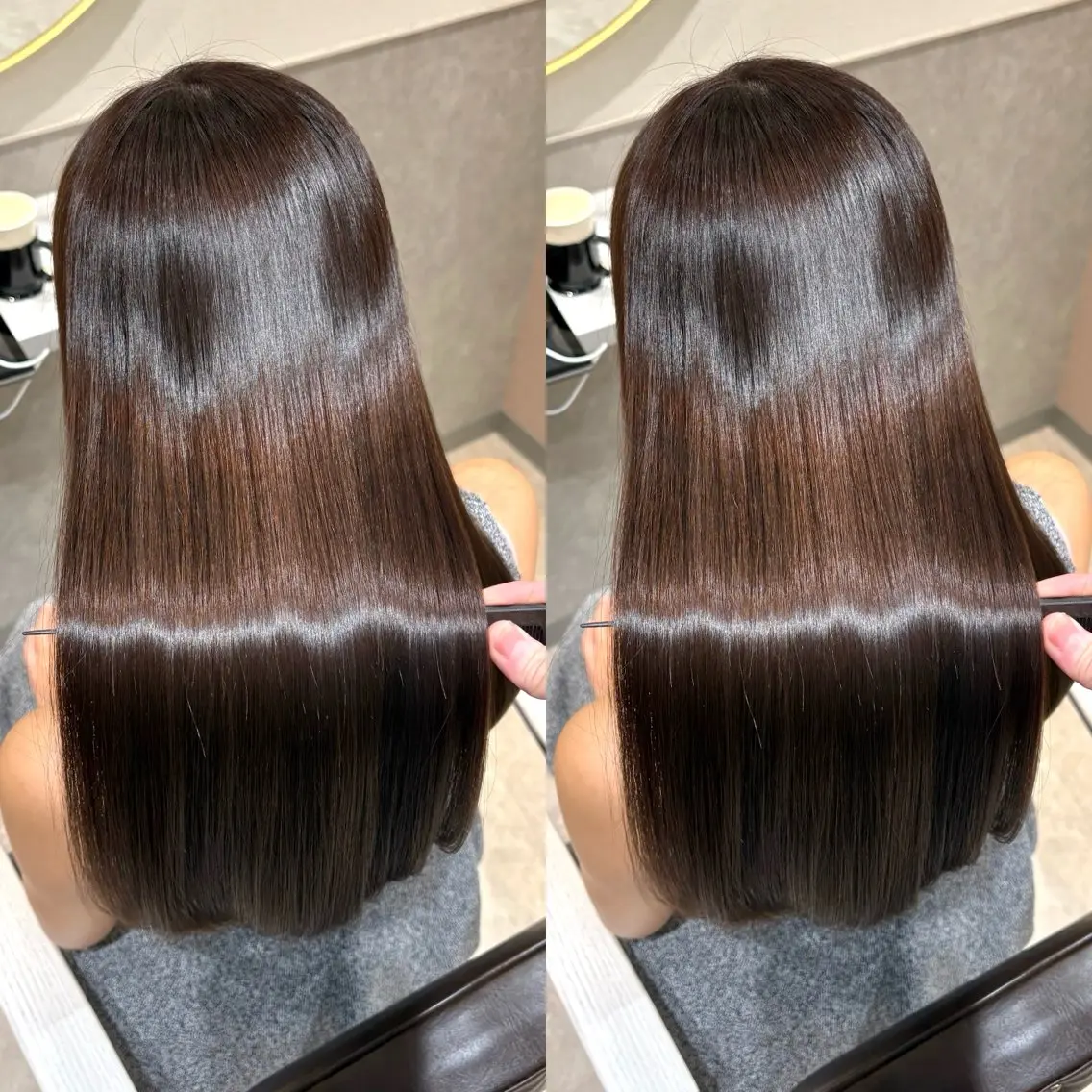 ロング カラー 髪質改善 縮毛矯正 トリートメント ヘアカラー トリートメント 髪質改善 縮毛矯正/ レイヤー/銀座/本木のヘアスタイル