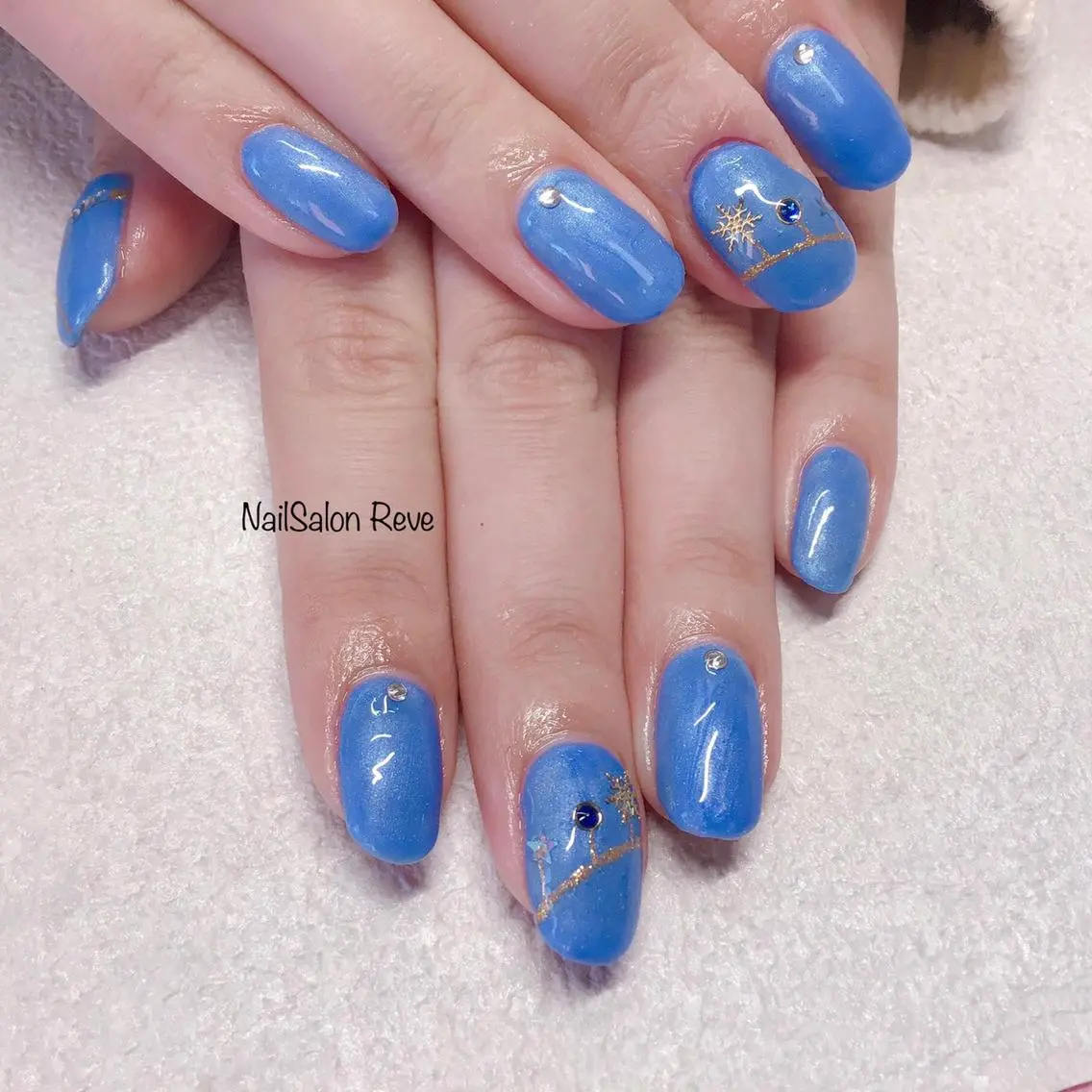 ネイル シンプルネイル ストーンネイル NailSalon Reveのネイルデザイン