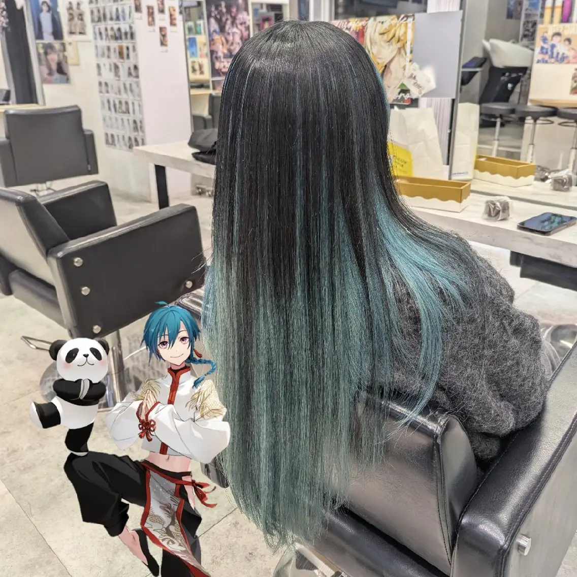 カラー ロング ブリーチ デザインカラー ダブルカラー ハイトーンカラー インナーカラー 推しカラー🦉にじさ んじカラー🌈🕒✨のヘアスタイル