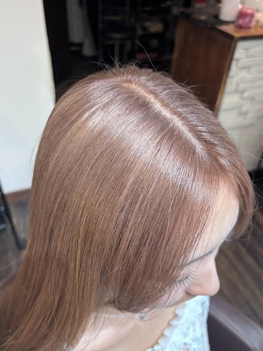 カラー ベージュカラー ブリーチ ミルクティーベージュ ピンクカラー まどか /モデル募集中🌿のヘアスタイル