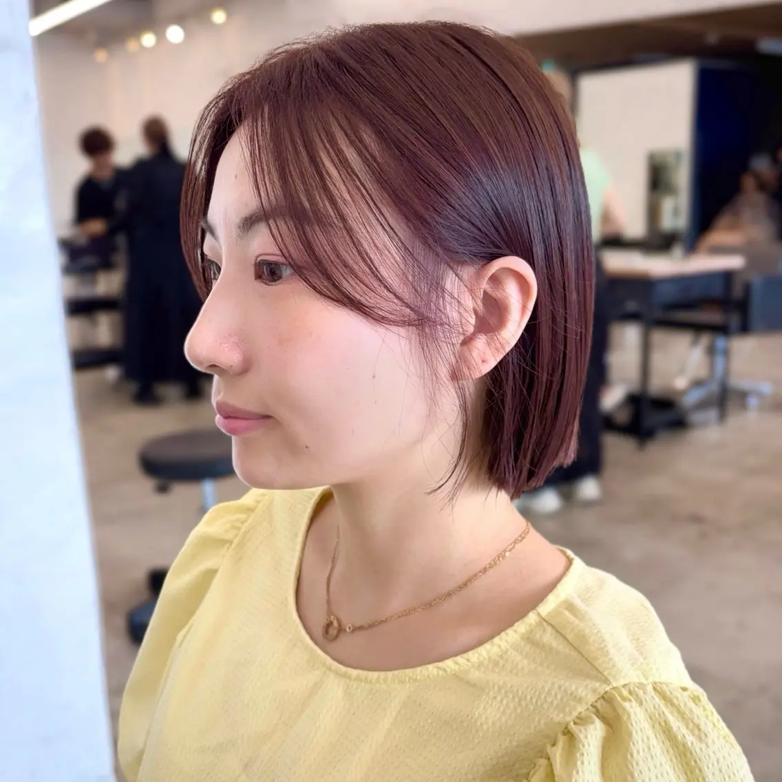 ミディアム カラー ブラウンカラー ピンクカラー ピンクブラウン カット ヘアカラー トリートメント 顔まわり🥨レイヤー /透明感/水口舞奈のヘアスタイル