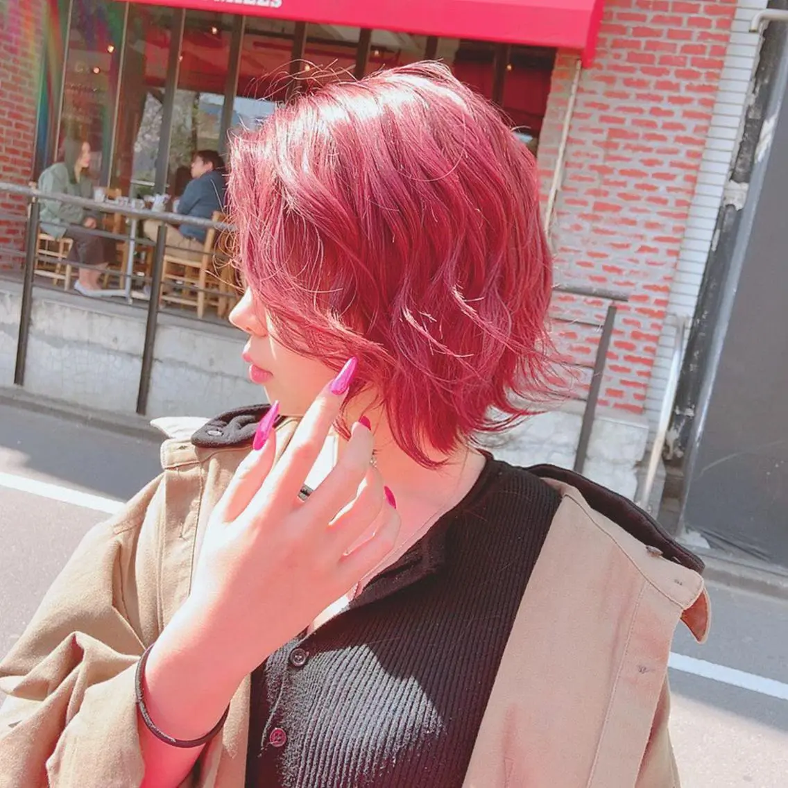 ショート カット ヘアカラー 韓国✖️網紅🖤 パーマYURIYAのヘアスタイル