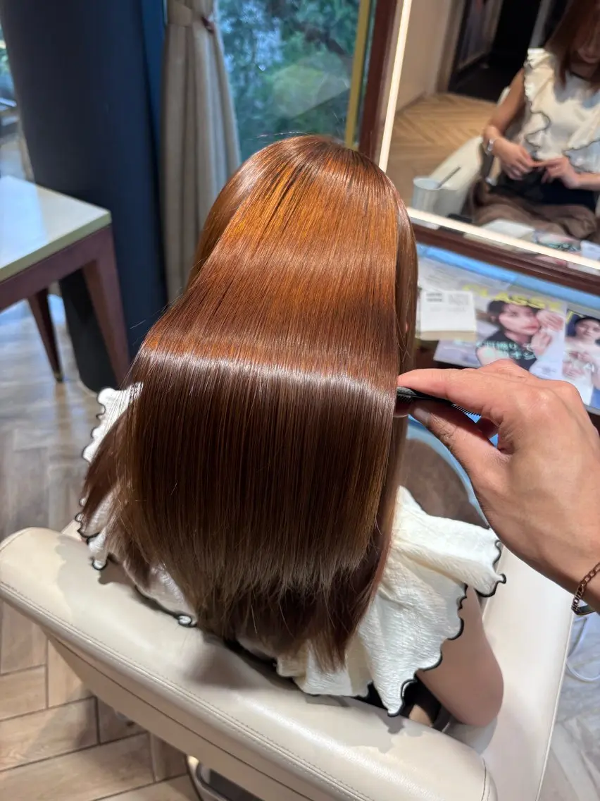 セミロング 縮毛矯正 山中 あるのヘアスタイル