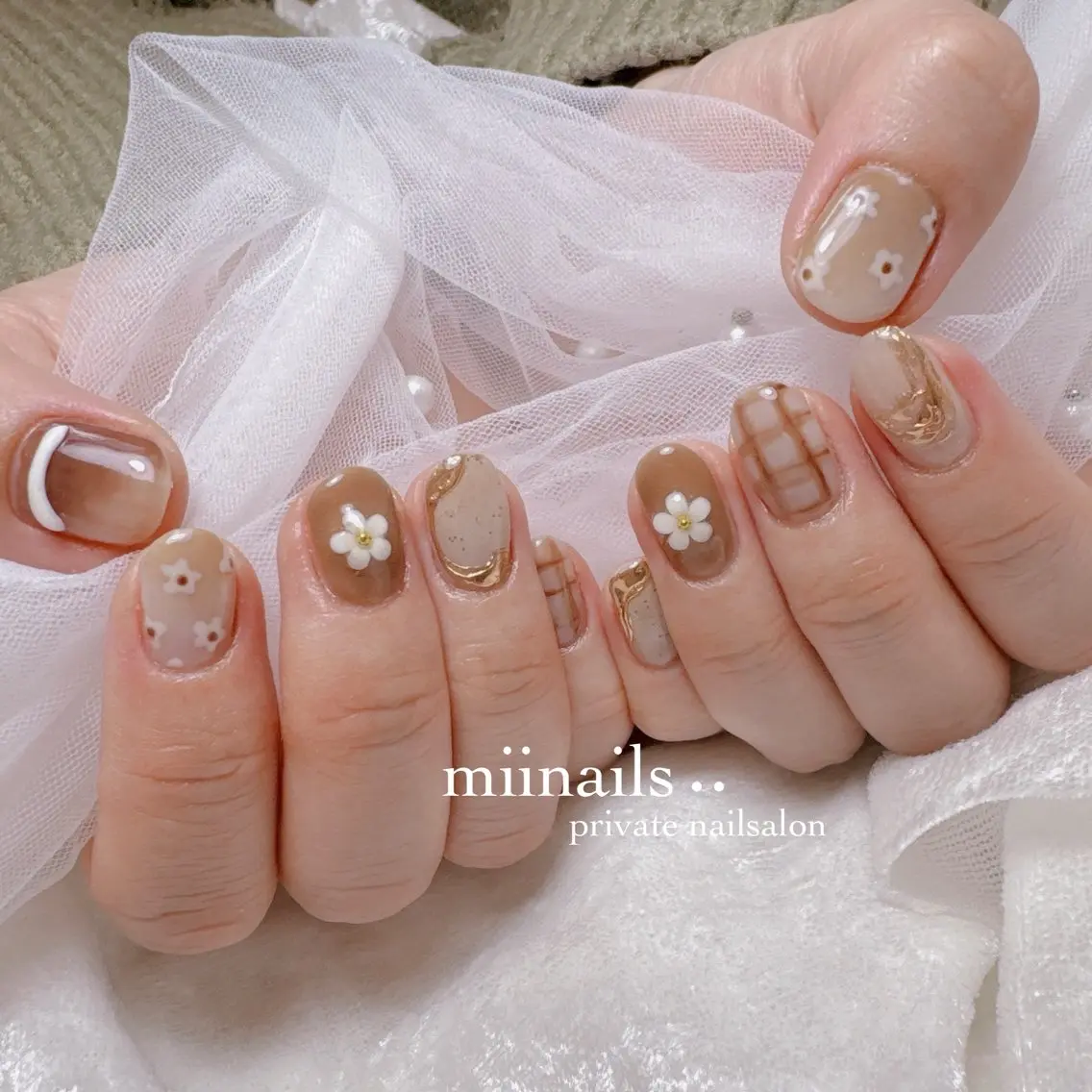 ネイル 韓国ネイル マグネットネイル ワンホンネイル ハンドネイル nailsalon miinailsのネイルデザイン