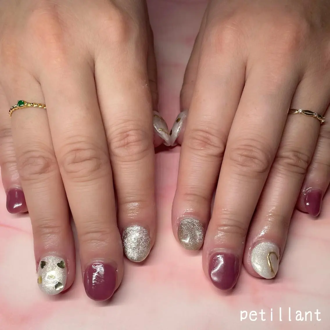 ネイル アートネイル 長さ出し nail salon petillantのネイルデザイン
