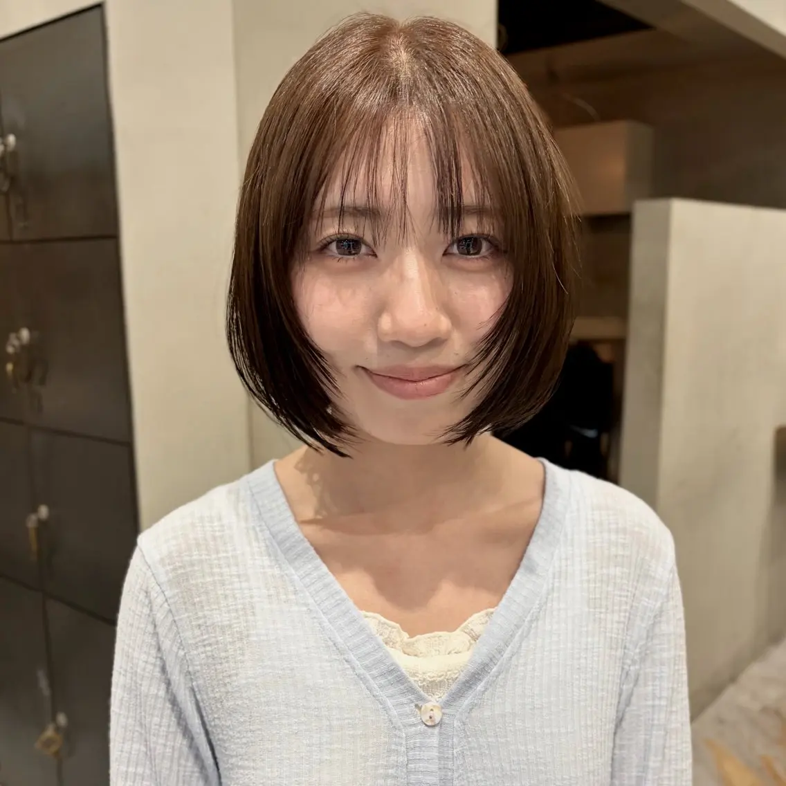 ミディアム ヘアアレンジ カット なな/ICI/レイヤ ーパーマ/ボブのヘアスタイル