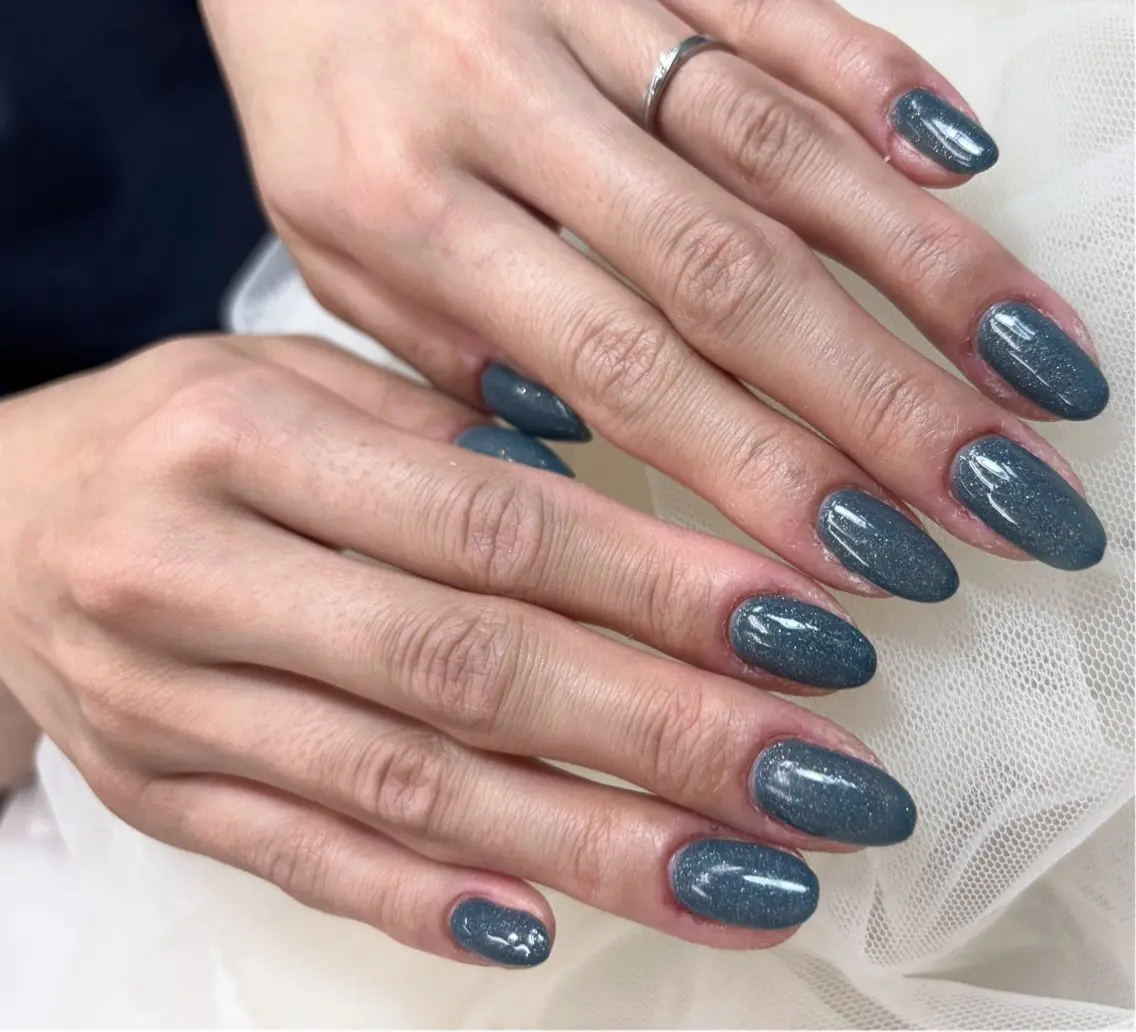 ネイル ラメ(グリッター) ロングネイル ニュアンスネイル オフィスネイル ワンカラーネイル ハンドネイル kaho.  /期間 限定モデル募集のネイルデザイン