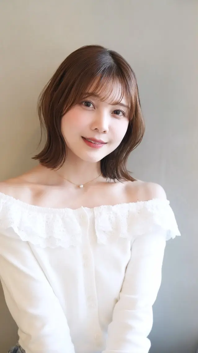 ミディアム カラー カット ヘアカラー トリートメント ami /原宿/表参道のヘアスタイル